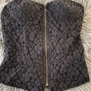 Black Zip-Up Tube Top